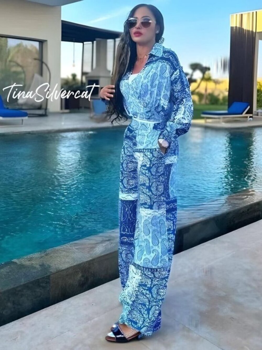Zara Co-Ord 2 Piece Printed Pants And Top Set